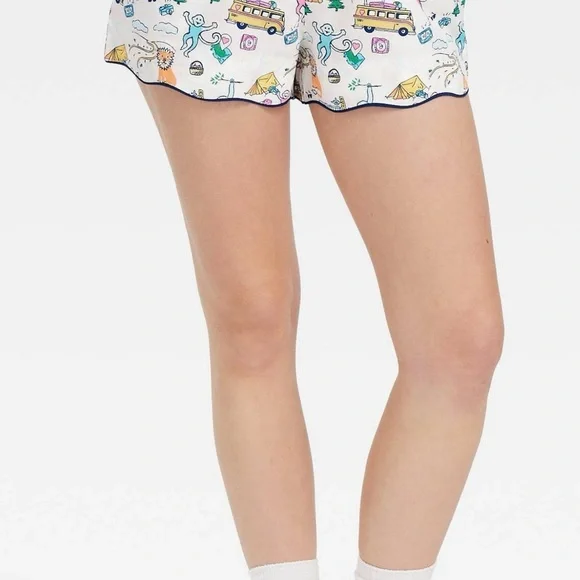 Women's Roadtrip Poplin Boxer Shorts Blue/Yellow/Pink - Roller Rabbit x Target - Picture 3 of 3